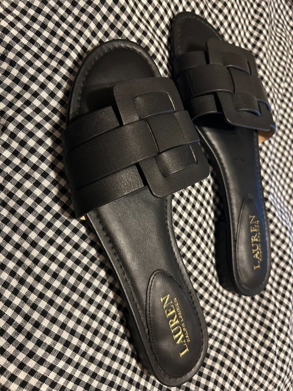 Ralph Lauren Leather Slide Sandals